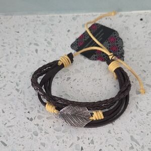 Paparazzi Brown and Yellow Braided Bracelet